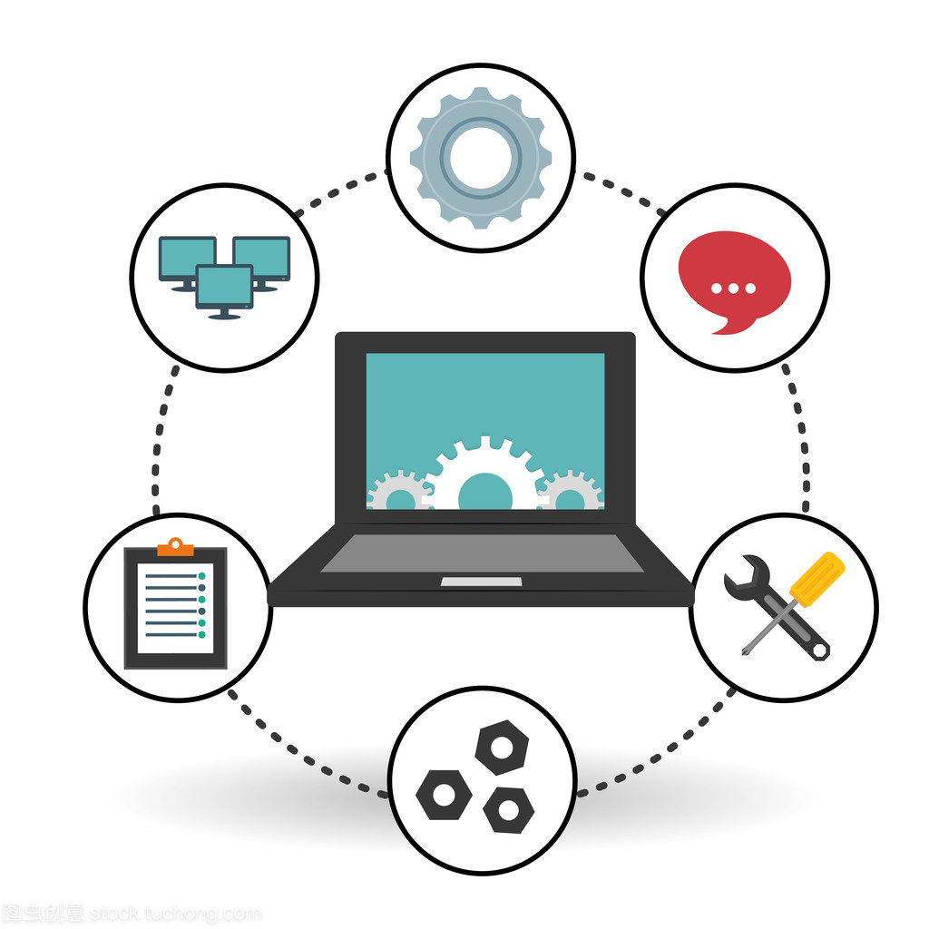 技術(shù)服務(wù)和電話中心圖標設(shè)計、 矢量圖